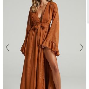 ShowPo Dangerous Woman Maxi Dress - Rust